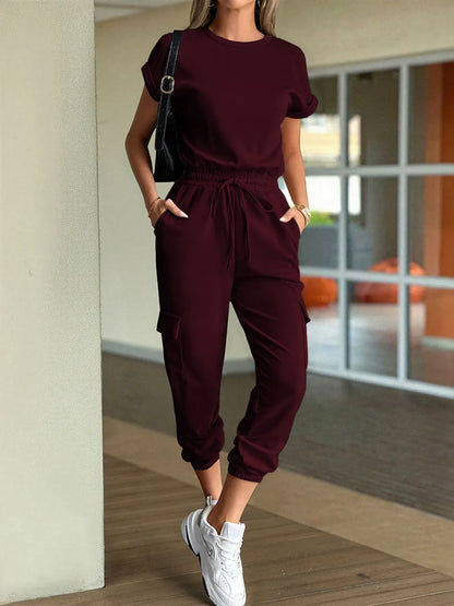 Casual Short Sleeve Top and Pants Set - BLAKESTORE-NG