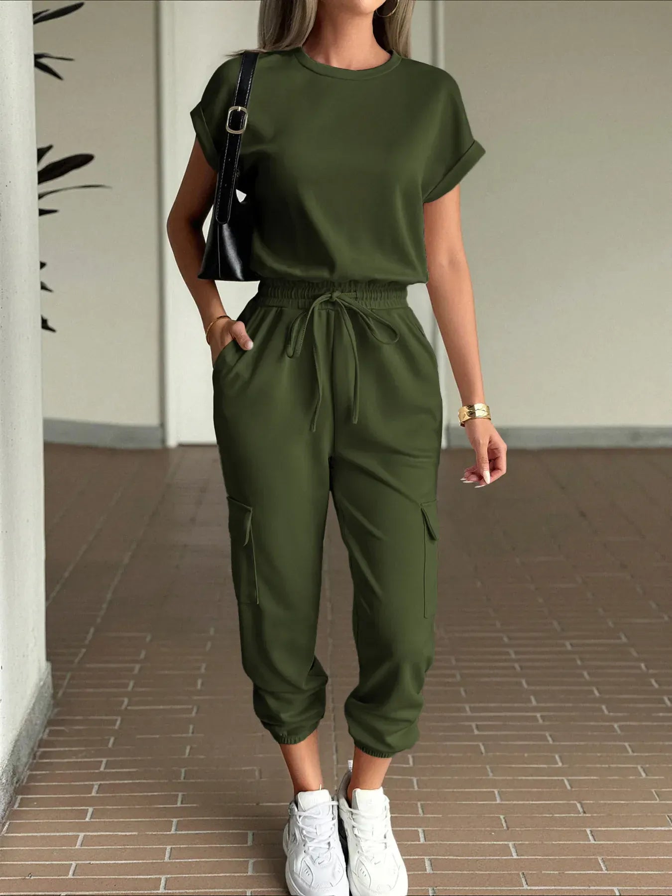 Casual Short Sleeve Top and Pants Set - BLAKESTORE-NG