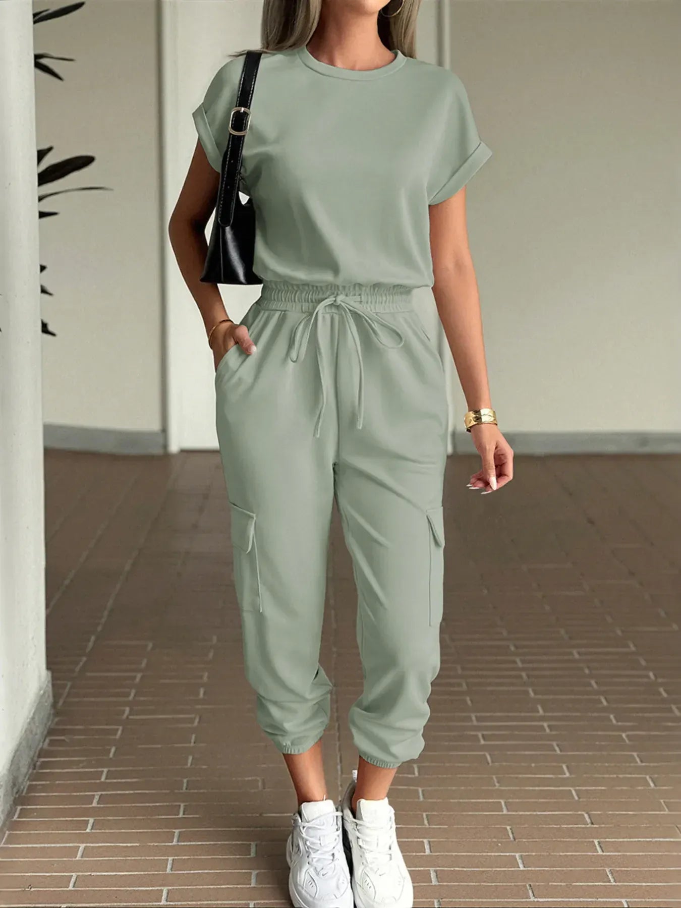 Casual Short Sleeve Top and Pants Set - BLAKESTORE-NG