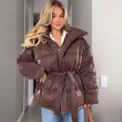Chic Autumn & Winter Cotton Padded Hoodie Jacket for Women - Maison Novaire