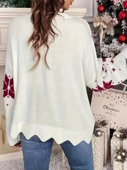 Christmas Tree Pattern Round Neck Sweater - Maison Novaire #