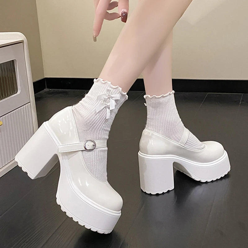 Chunky Platform High Heels Pumps Women. - Maison Novaire #