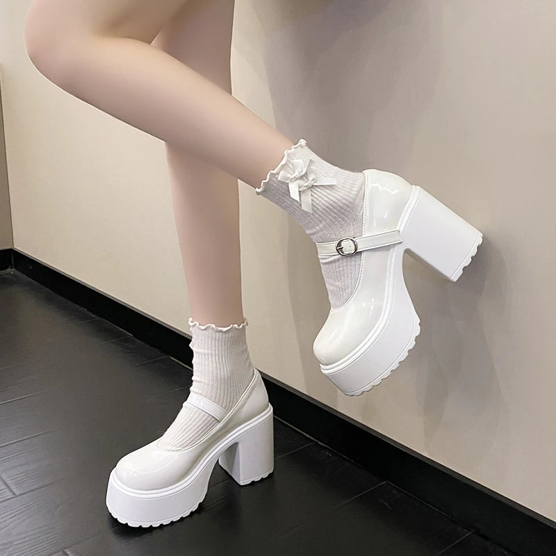 Chunky Platform High Heels Pumps Women. - Maison Novaire #