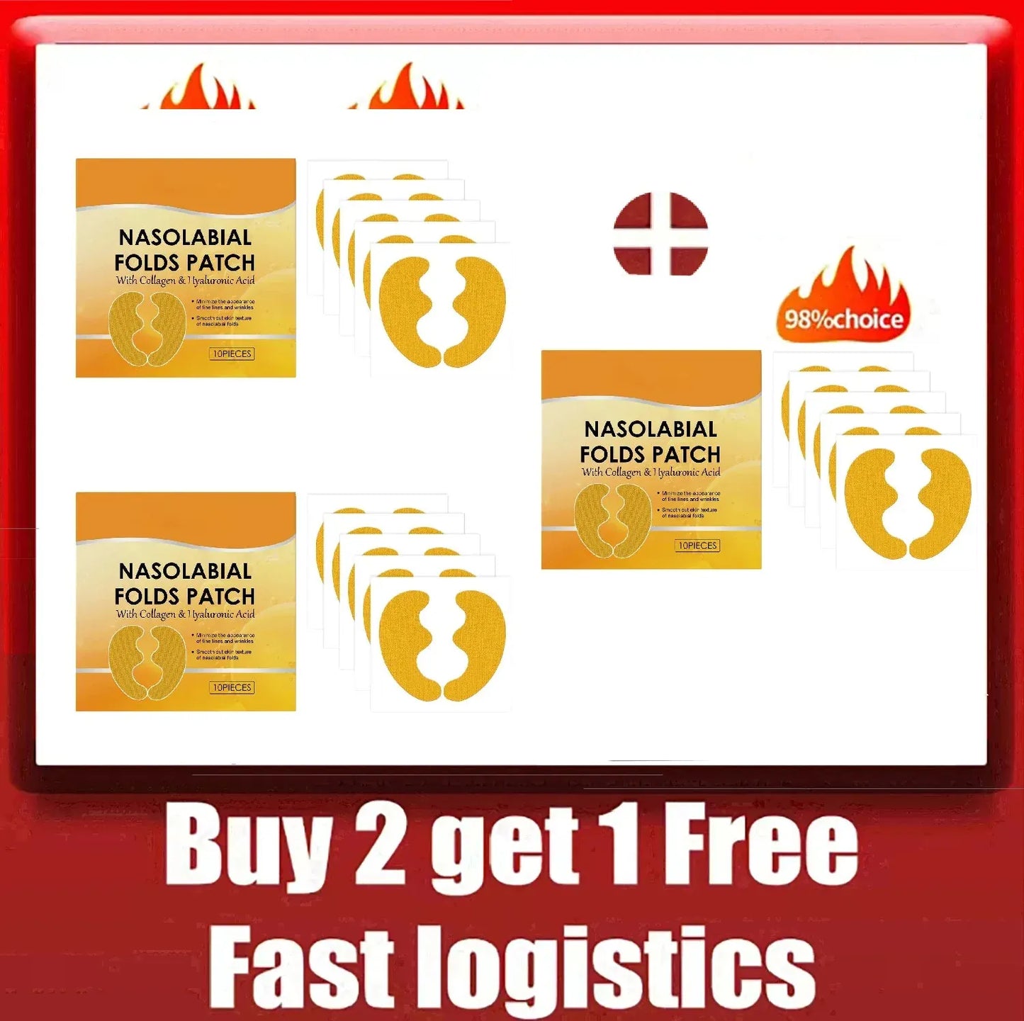 Collagen Nasolabial Folds Patch – Firming & Anti-Wrinkle Moisture Mask - BLAKESTORE-NG