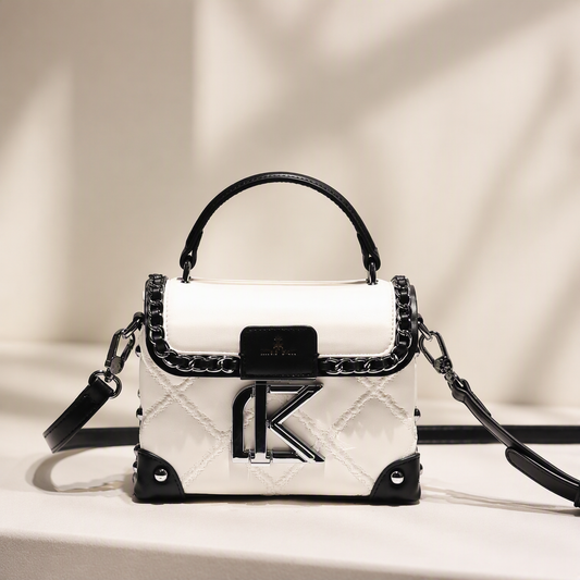 Contrast-Colour Square Leather Crossbody Bag | Maison Novaire Signature Accessories - Maison Novaire