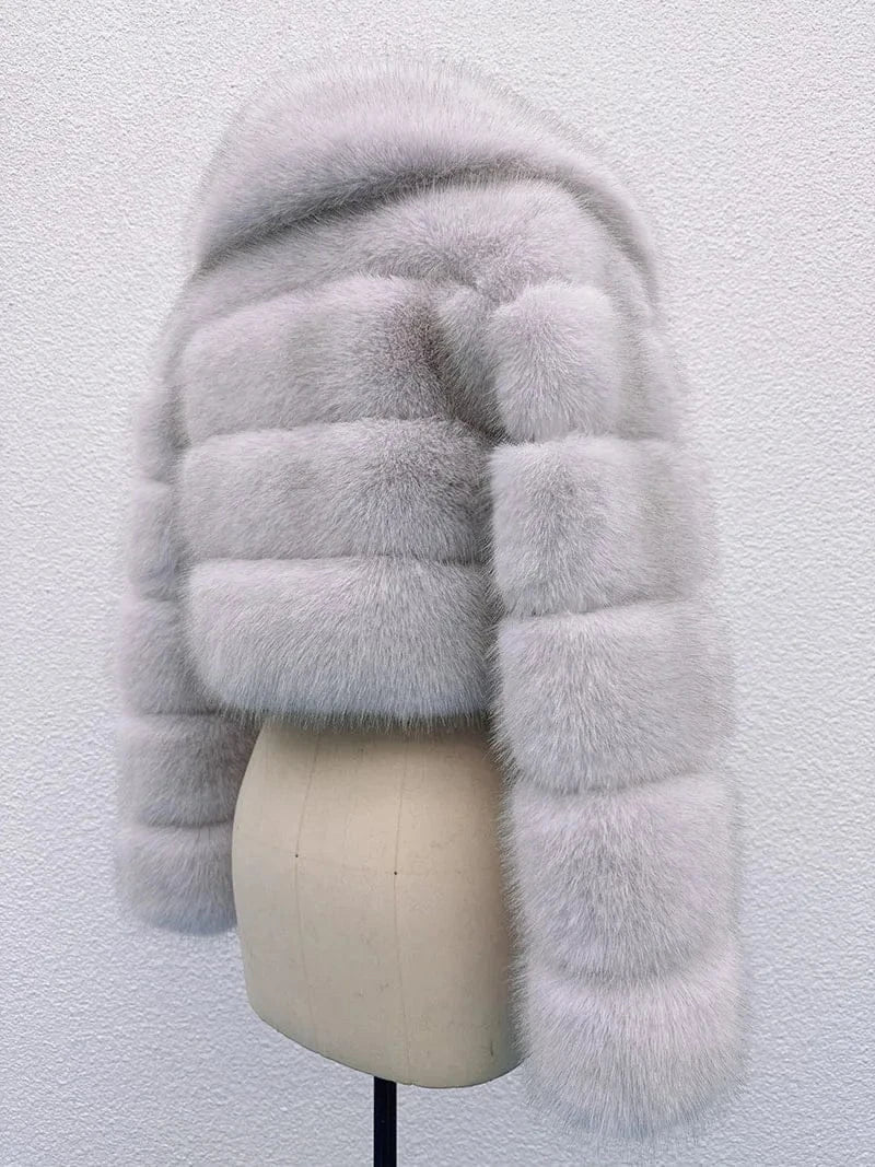 Cropped Faux Fur Coat - Maison Novaire #