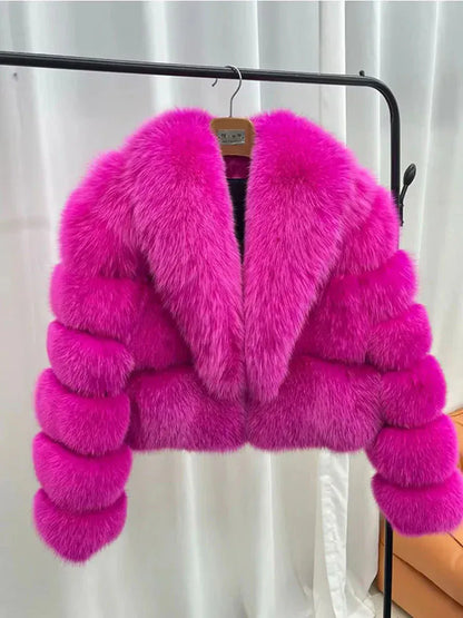 Cropped Faux Fur Coat - Maison Novaire #