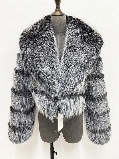 Cropped Faux Fur Coat - Maison Novaire #