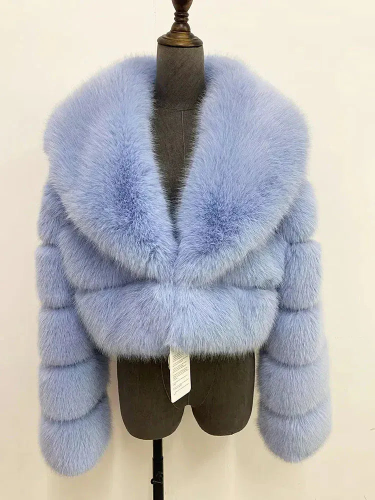 Cropped Faux Fur Coat - Maison Novaire #