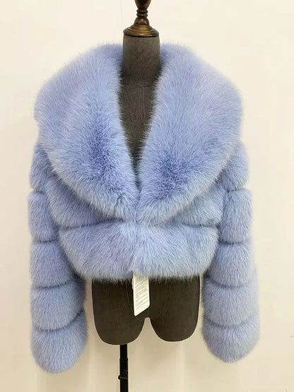 Cropped Faux Fur Coat - Maison Novaire #
