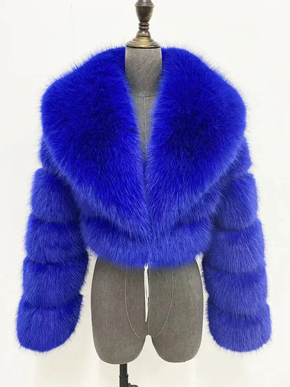 Cropped Faux Fur Coat - Maison Novaire #