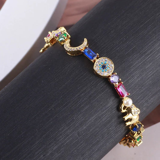 Cute Multi Pendant Geometric Shaped Bangles - BLAKESTORE-NG