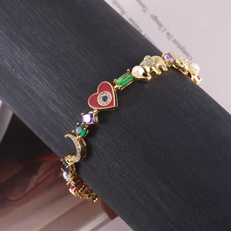Cute Multi Pendant Geometric Shaped Bangles - BLAKESTORE-NG