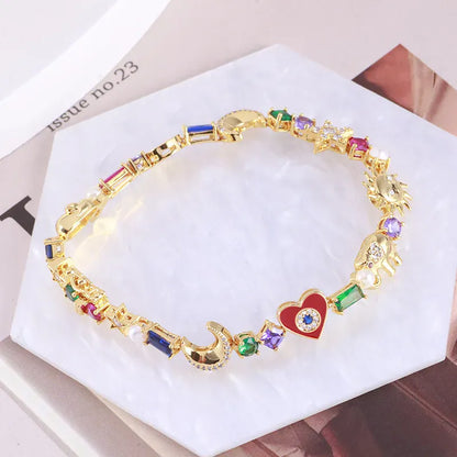 Cute Multi Pendant Geometric Shaped Bangles - BLAKESTORE-NG