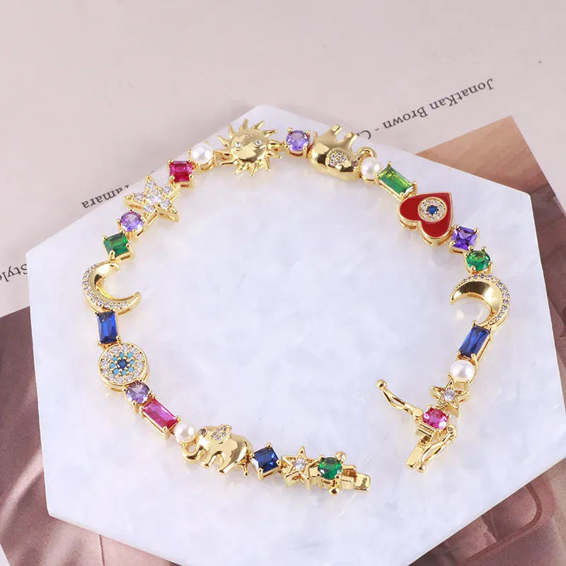 Cute Multi Pendant Geometric Shaped Bangles - BLAKESTORE-NG