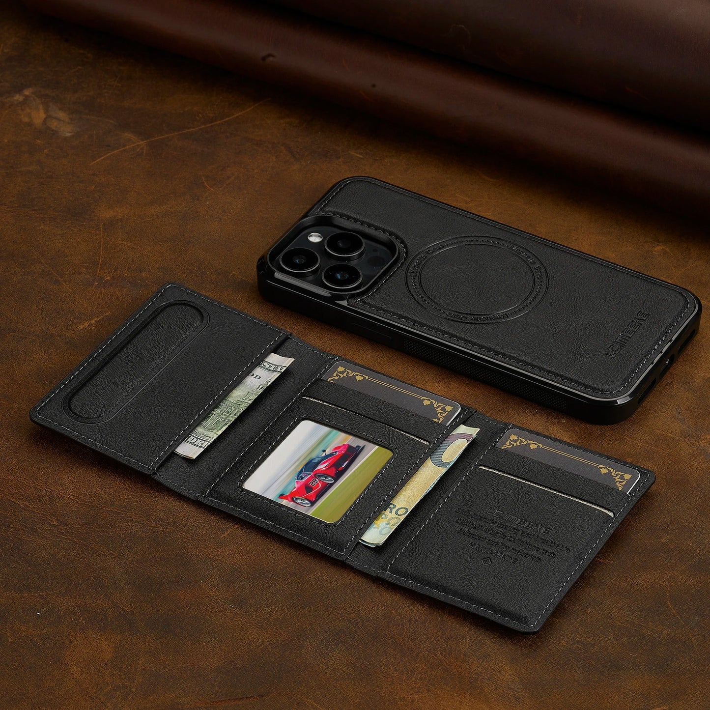 Detachable Magnetic Leather Case For iPhone - Maison Novaire #