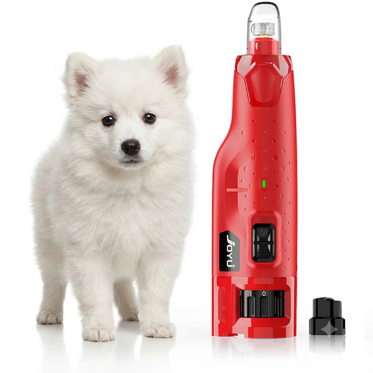 Dog Nail Grinder with 2 LED Lights – Super Quiet 6‑Speed Dustproof Trimmer  - N65 RED - Maison Novaire