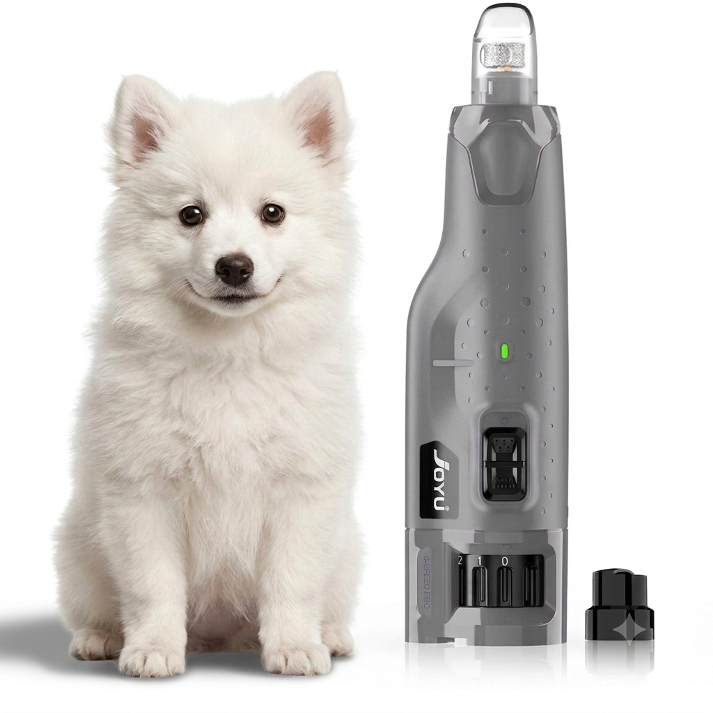 Dog Nail Grinder with 2 LED Lights – Super Quiet 6‑Speed Dustproof Trimmer  - N65 GRAY - Maison Novaire