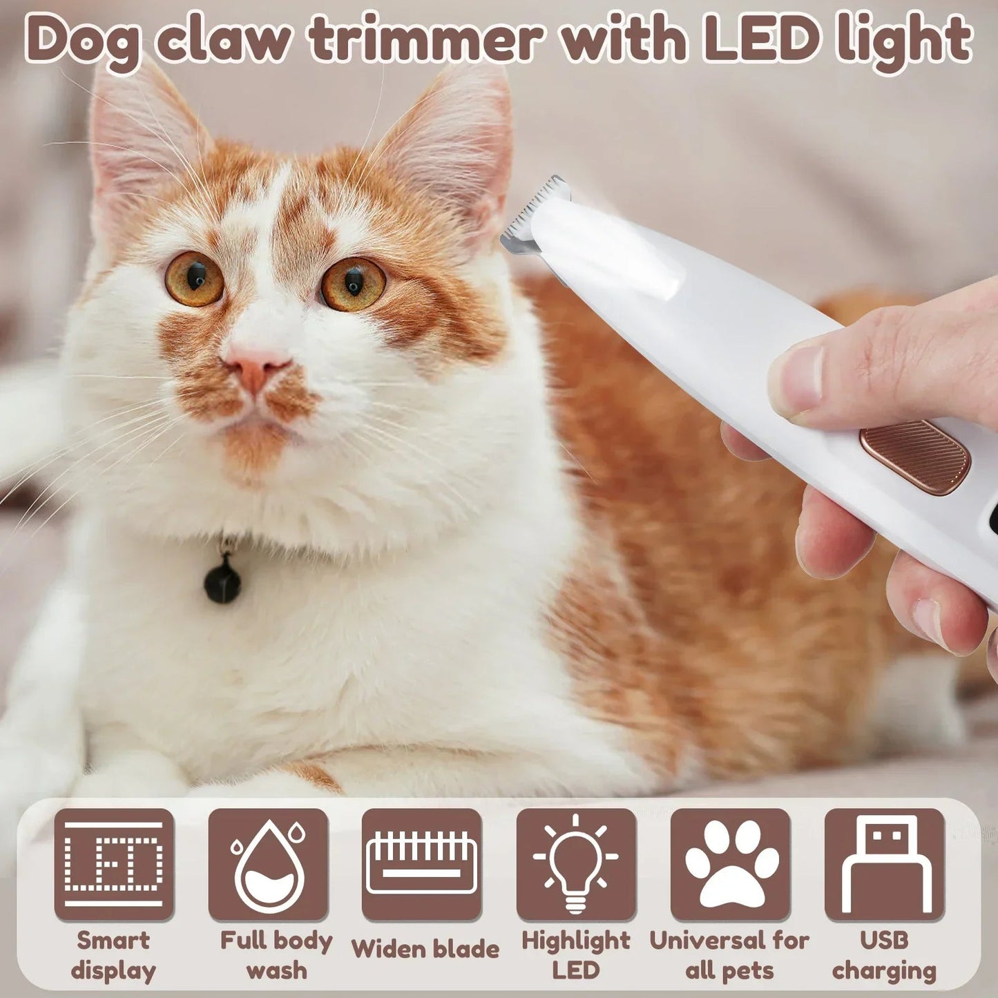 Dog Paw Trimmer with LED Light Fully Waterproof. - Maison Novaire #