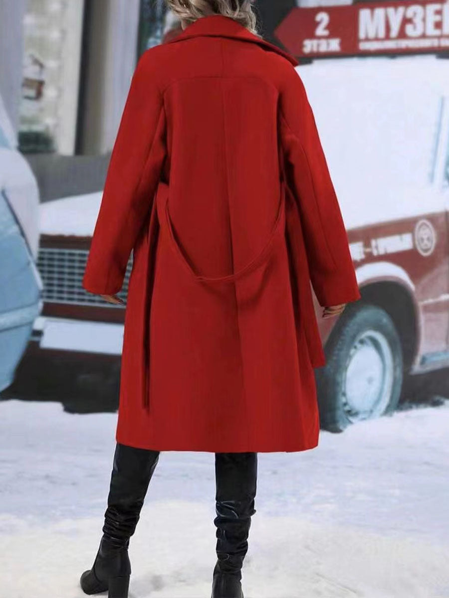 Double-Breasted Winter Coat with Belt. - Maison Novaire #