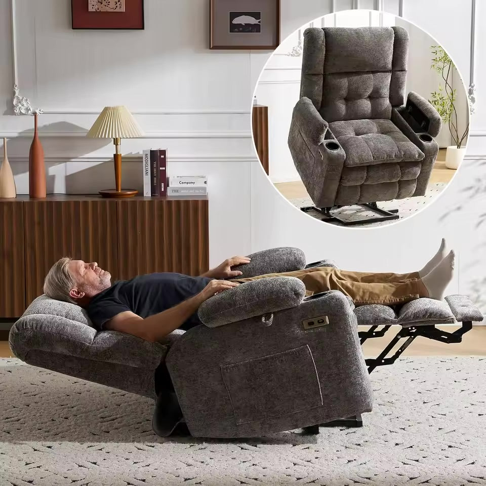 Dual Motor Power Lift Recliner Chair with Heat and Massage - Maison Novaire