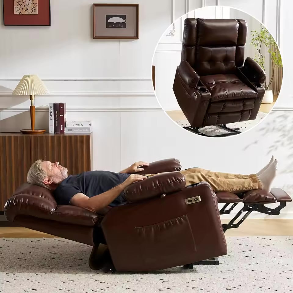 Dual Motor Power Lift Recliner Chair with Heat and Massage - Maison Novaire