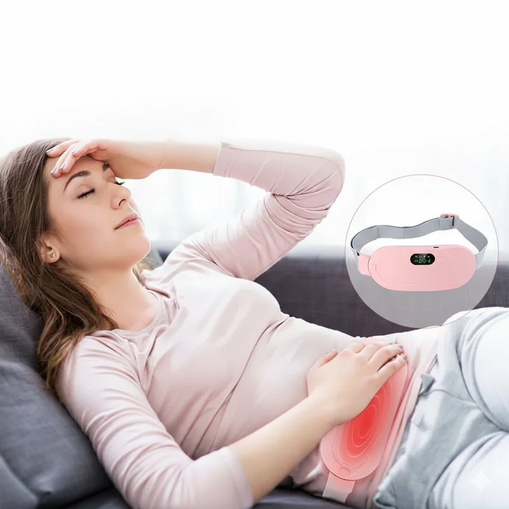 Electric Menstrual Spasm Massager Vibrator Heating Belt – Period Pain Relief - BLAKESTORE-NG