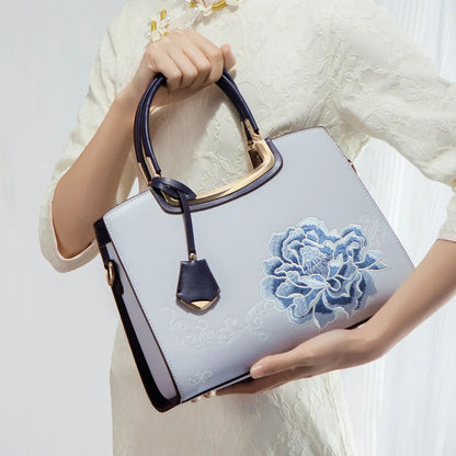 Embroidered Large Capacity Women's Shoulder Bag. High-end Top-handle Bag For Women. - Maison Novaire