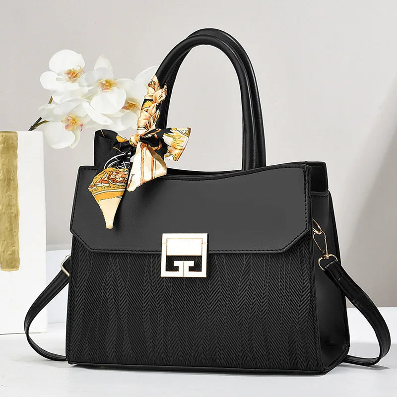 Embroidery Vintage Women Handbag Scarf Bow Classical Shoulder Crossbody Bag. Mother's Day Gift. - Maison Novaire