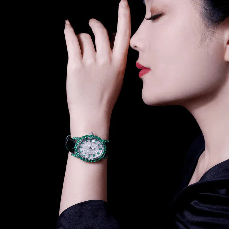 Emerald Leather watch for women - BLAKESTORE-NG
