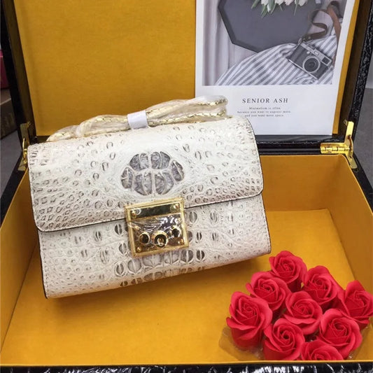 Exotic Crocodile Small Purse | Genuine Alligator Flap Bag | Chain Shoulder - Maison Novaire
