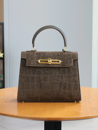 Fall/Winter Frosted Crocodile Fashion Handbag  - l-dahao / green - Maison Novaire