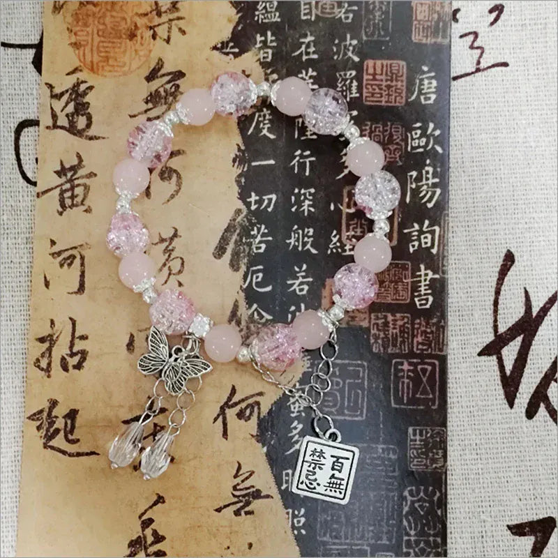 Fantasy Blue Crystal Beads Elastic  Bracelet. - BLAKESTORE-NG