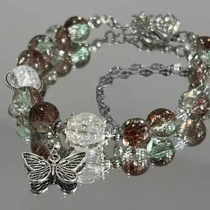 Fantasy Blue Crystal Beads Elastic  Bracelet. - BLAKESTORE-NG