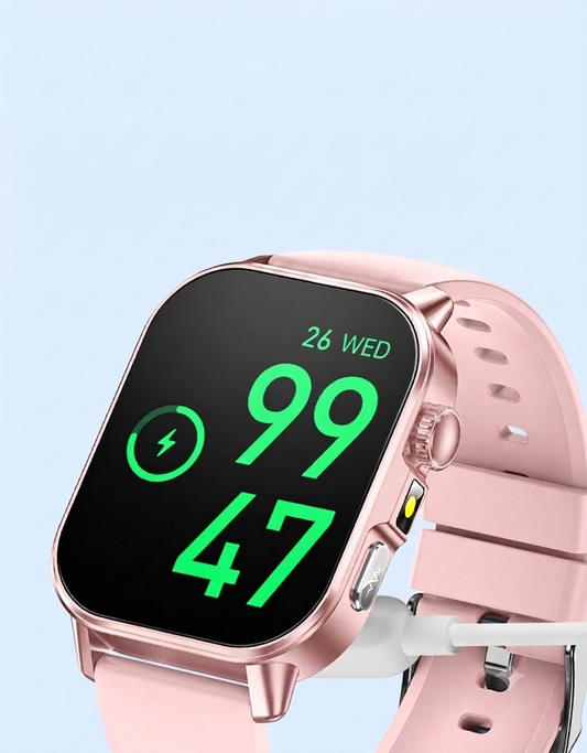 Fashion Health Smart Watch Women 2.0 AMOLED ECG BT Call  - Pink Mesh Belt / AI Health Report - Maison Novaire