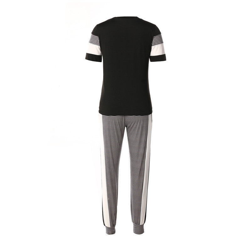 Fashion Women Sets Short Sleeve Tops High Waist Pant - Maison Novaire #