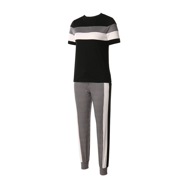 Fashion Women Sets Short Sleeve Tops High Waist Pant - Maison Novaire #
