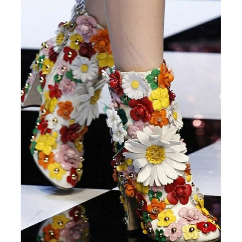 Flower Crystal Boots - Maison Novaire