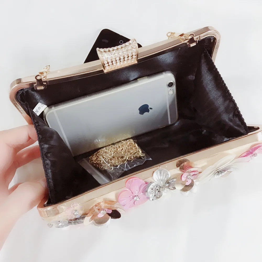 Flowery Evening Clutch Bag. - Maison Novaire