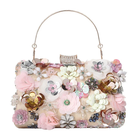 Flowery Evening Clutch Bag. - Maison Novaire