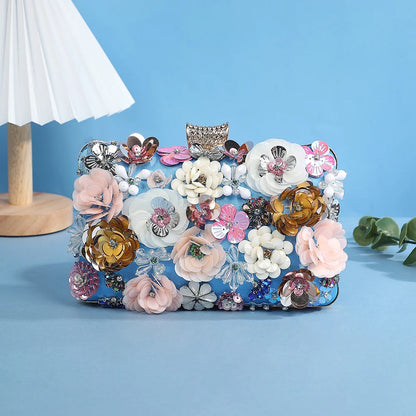 Flowery Evening Clutch Bag. - Maison Novaire