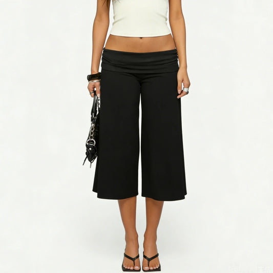 Fold-Over Low-Rise Gaucho Capri | Maison Novaire Collection  - C / M - Maison Novaire