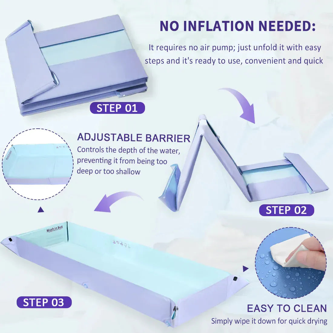 Foldable Bathtub Patient Shower Mattress for the Elderly. - BLAKESTORE-NG