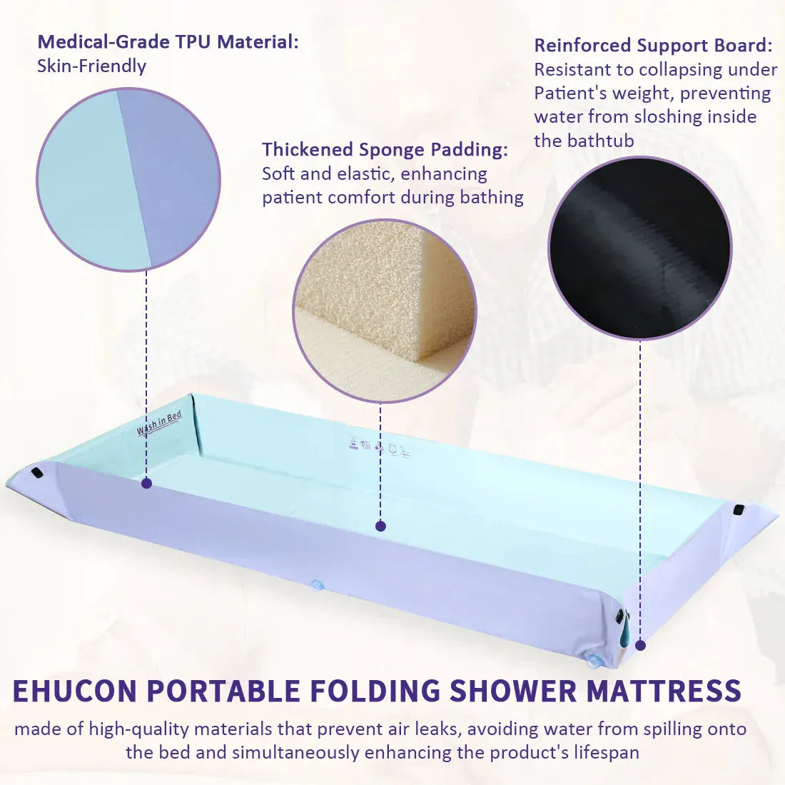 Foldable Bathtub Patient Shower Mattress for the Elderly. - BLAKESTORE-NG
