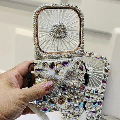 Foldable Rhinestones Portable fan. - BLAKESTORE-NG