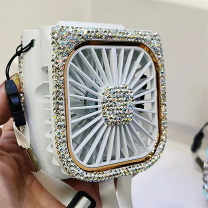 Foldable Rhinestones Portable fan. - BLAKESTORE-NG