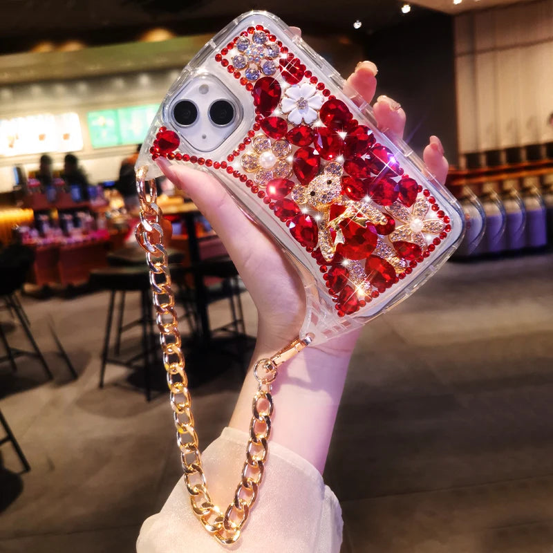 Full Diamond Bear crystal phone case. - Maison Novaire #