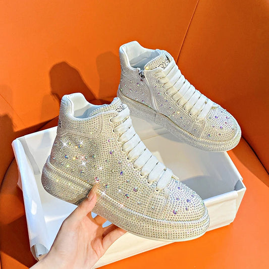Full Diamond Sneakers | Maison Novaire Signature Accessories  - WHITE / 40 - Maison Novaire