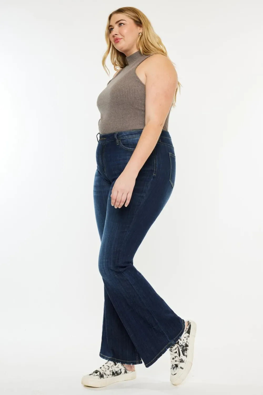 Full Size Mid Rise Flare Jeans - BLAKESTORE-NG