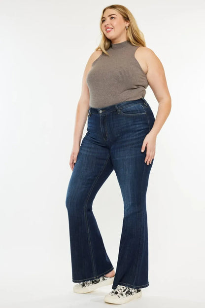 Full Size Mid Rise Flare Jeans - BLAKESTORE-NG